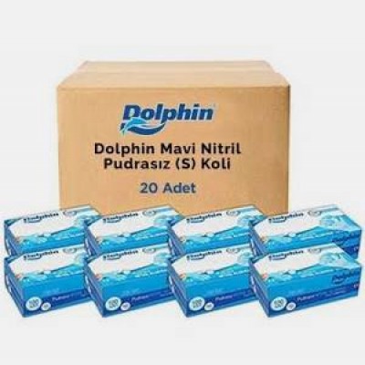 Dolphin Mavi Nitril Eldiven Pudrasız 100 Adet